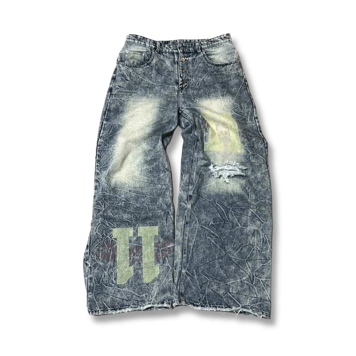 Distressed Denim Dirty saiint worldwide Jeans