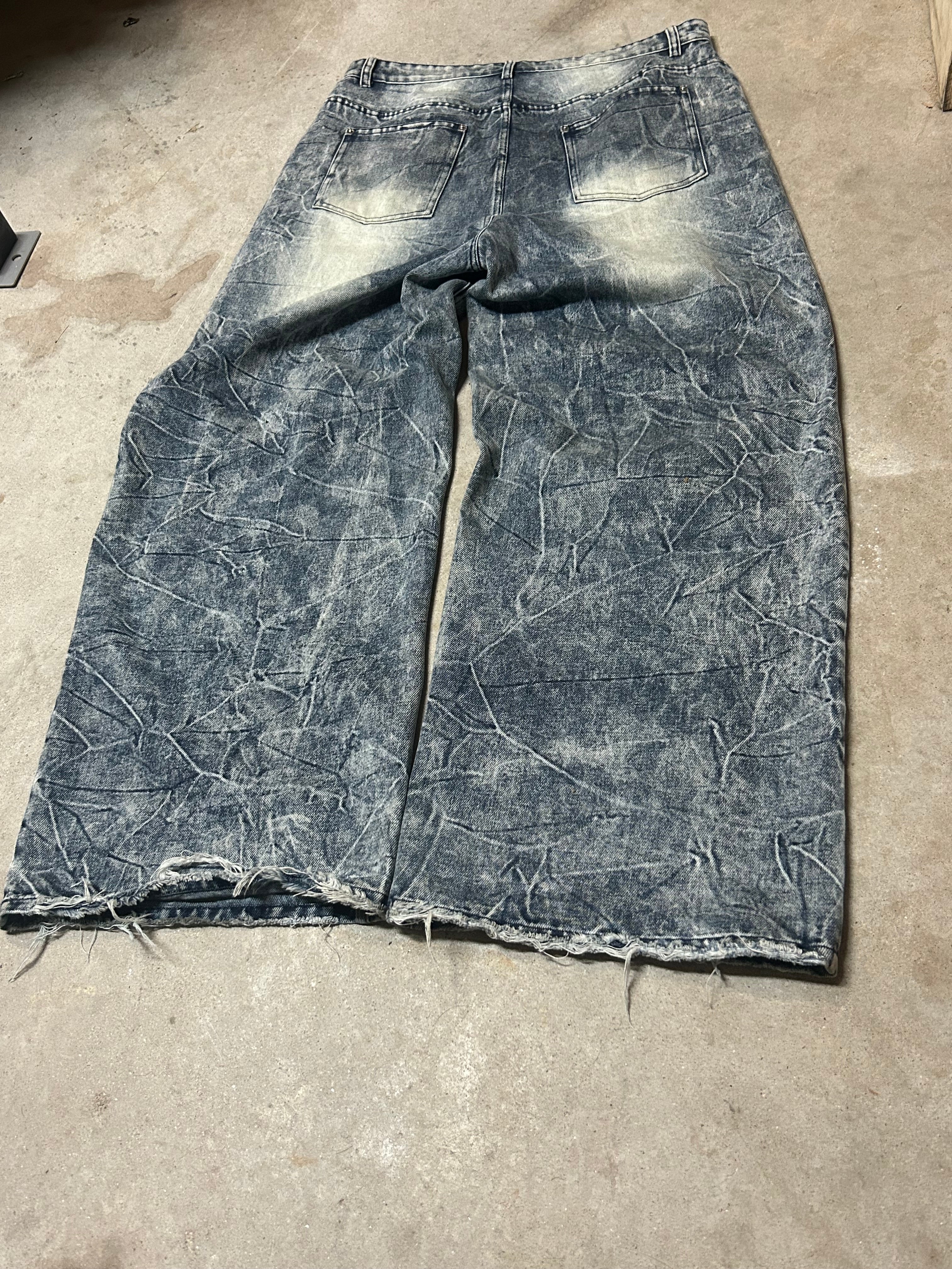 Distressed Denim Dirty saiint worldwide Jeans